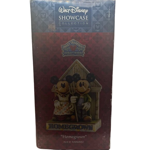 Disney Showcase Coll Jim Shore Traditions Homegrown Mickey & Minnie Figurine - Picture 7 of 8